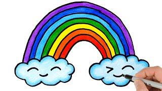 How to Draw a Rainbow and Clouds | Easy Drawing for Beginners