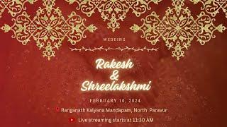 Rakesh & Shreelakshmi | Wedding | 10.2.2024 | live streaming | Lensman Moviemakers