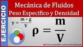 Ejercicio Resuelto de Mecanica de Fluidos - Peso Específico y Densidad