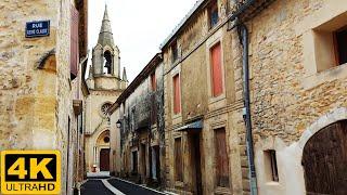 Walking Through the Medieval Center of Bezouce in Southern France