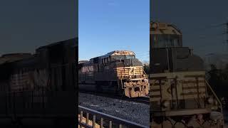 NS 1034 SD70ACE leads a mixed freight train north in Austell, Ga!! #railfan #railfaning #railfanner