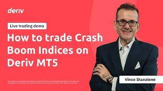 How to trade Crash and Boom Indices on Deriv MT5 | Live Demo