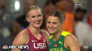 Pole vaulters share gold at world championships in inspiring finish