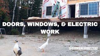 Mapping Out Electric and Installing Doors and Windows // DIY Off Grid Home Build in Northern Maine