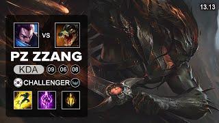 Pz ZZang Yasuo vs Renekton Top - KR Challenger - Patch 13.13 Season 13