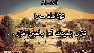 قذى بعينك أم بالعين عُوّار..الخنساء ترثي أخاها/ بصوت جميل بدون موسيقى (ترنيم trneeeem@)