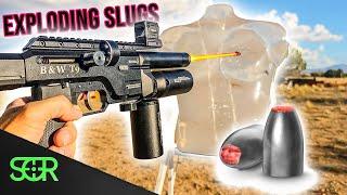 9mm EXPLODING SLUGS Tested on BALLISTIC GEL TORSO