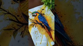 I Spilled yellow colour draw Bird painting #shorts #birds #bird #watercolor #painting #art