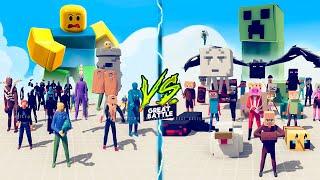 MINECRAFT TEAM vs ROBLOX TEAM - Totally Accurate Battle Simulator TABS