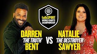 ROUND 3 Darren 'The Truth' Bent v Natalie 'The Destroyer' Sawyer |  talkSPORT Darts LIVE! 