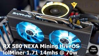 RX 580 NEXA Mining HiveOS lolMiner 1.71 14mhs @ 70w