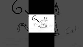 How to draw cat with number 6/KAKADA Drawing #short #drawing