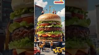 Mini Construction Crew Build a MASSIVE Burger –You Won’t Believe It #viralshort #viralshorts #video