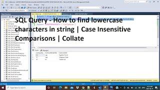 SQL Interview Question | How to find strings with lower case characters | Case Insensitive | Collate