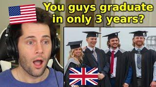 American Reacts to University in the UK vs. USA