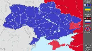 Russo-Ukrainian War Map (Crimean Crisis War & Donbass War) (2014-2017)