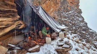 Most Relaxation Himalayan Village Life into The Snow | Dolpa | Nepal |Cooking And Eating With Snow |