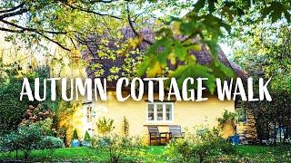 Autumn walk in Welsh village Merthyr Mawr / colourful cottages & gardens by the ocean.