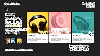 Responsive animated Product Card with HTML, CSS |  Animated Product Card | Change images on Click