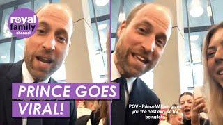 Watch the Moment Prince William Goes Viral for Excusing Students' Lateness!