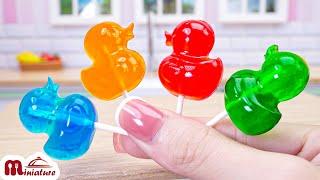 Satisfying Miniature Duck Lollipop Candy Recipe | ASMR Cooking Mini Food