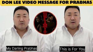 Korean Superstar Don Lee Sweet Message to Darling Prabhas After Joining Salaar 2 Movie Team, Spirit