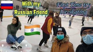 When I try first time Ice Skating in Russia  with my Russian Friend Nikita | Samboy King Vlog 2021