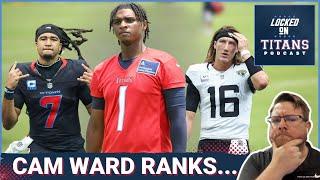 AFC SOUTH POSITION RANKINGS: Cam Ward THIRD BEST QB, Set for TOP SPOT, Low End Weapons & O-Line Jump