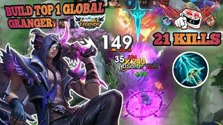 NEW 21 KILLS!! GRANGER FULL DAMAGE ONE HIT DAMAGE BUILD!! TOP 1 GLOBAL GRANGER | MLBB