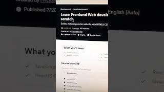 Learn Frontend Web development from scratch - Udemy Free Course
