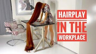 Hairplay in the workplace (PATREON PREVIEW) #sellfyhair#superlonghair #ultralonghair #hairplay