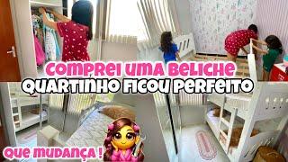 TRANSFORMAÇÃO NO QUARTO |  MONTEI A BELICHE NOVA SOZINHA | FICOU MUITO PERFEITO 