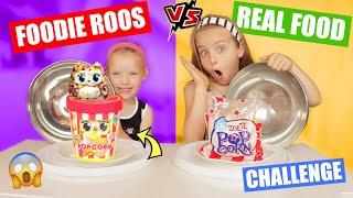 FOODIE ROOS vs REAL FOOD CHALLENGE!! DeZoeteZusjes [Snoep, Chips, Popcorn en Meer Smaken]