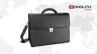 Leather look triple compartement briefcase (2334)