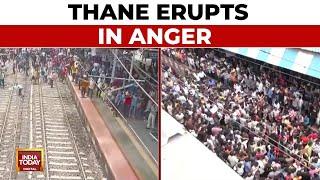 Parents Protest In Badlapur Over Alleged Assault On Minors, Halt Mumbai Trains| Maharashtra Breaking