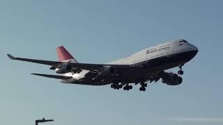 NEGUS RETRO LIVERY British Airways Boeing 747-400 G-CIVB Landing London Heathrow 27R