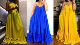 How to make a maxi dress with open back /how to cut and sew a maxi dress/Diy Maxi dress/easy to make