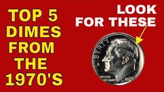 Top 5 rare dimes worth money from the 70's! Valuable Roosevelt dimes to look for!