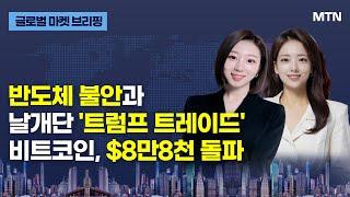 [글로벌 마켓 브리핑] 반도체 불안과 날개단 '트럼프 트레이드' 비트코인, $8만8천 돌파 / 머니투데이방송 (증시, 증권)