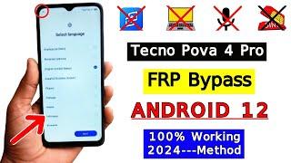 Tecno Pova 4 Pro (LG8N) FRP Bypass Android 12 | No XShare  No Apps Disable | Google Account Bypass