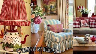 NEW VINTAGE GINGHAM & MODERN FLORAL FUSION Shabby Chic Style: Stylish Cosy Mix of Home Decor Ideas