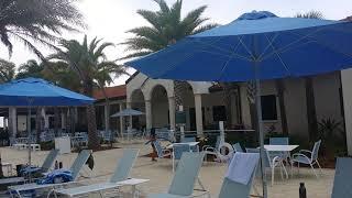 Swimming pool area at Sarasota National community of Venice, Florida, USA, July 2018.