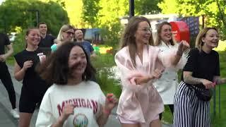 ЖК «Заречный квартал» | танец-флешмоб с корпоратива-квеста для брокеров «Игра в кальмара», 01.07.22