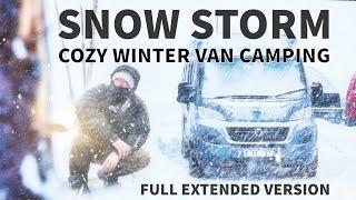 Snow Storm Winter Camping in Cozy Van. Blizzard Whiteout. Heavy Snowfall Freezing Temps #vanlife