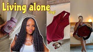 living alone | NEW BRAIDS! + my sister vlogs + you're not asking for too much + relaxed hair routine