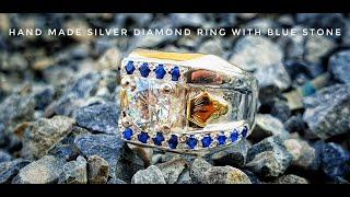 Making of Silver Ring with Blue Sapphire | Neelam Stones Ring | Diamond and Blue Sapphire Ring