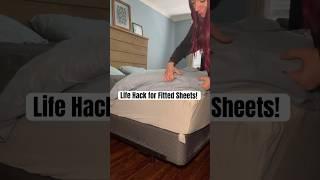 Life Hack for Fitted Sheets! #bedroom #sheets #lifehacks #amazonfinds