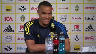 Robin Quaison, Mikael Lustig - Sweden v Poland - Pre-Match Press Conference - Euro 2020