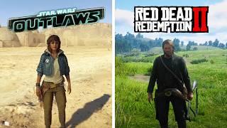 Star Wars Outlaws vs Red Dead Redemption 2 - Physics and Details Comparison