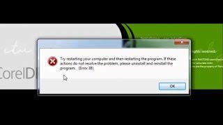 How To FIX CorelDraw ERROR 38 - Try restarting your computer and then restarting the program.